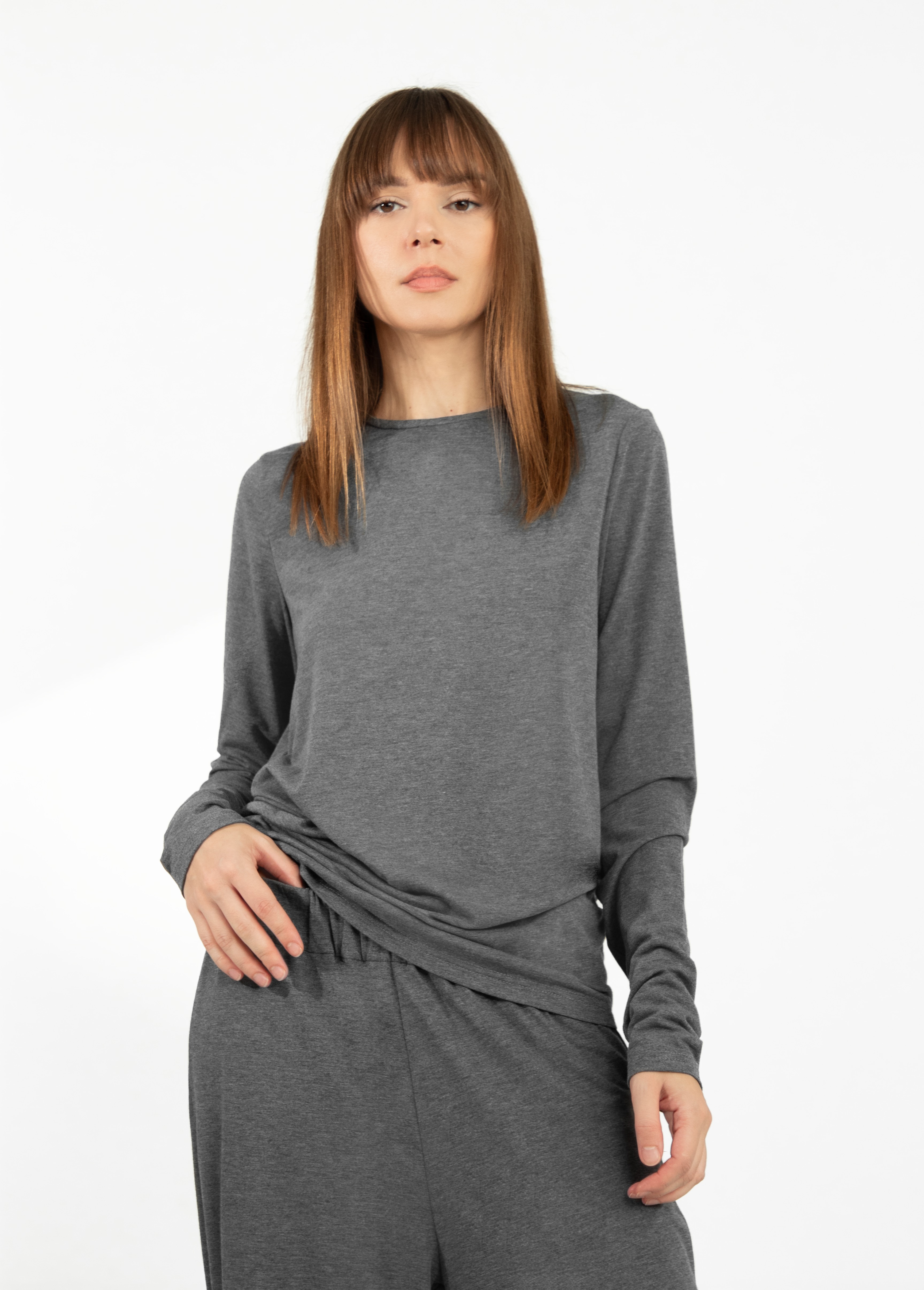 Long-sleeve lounge top